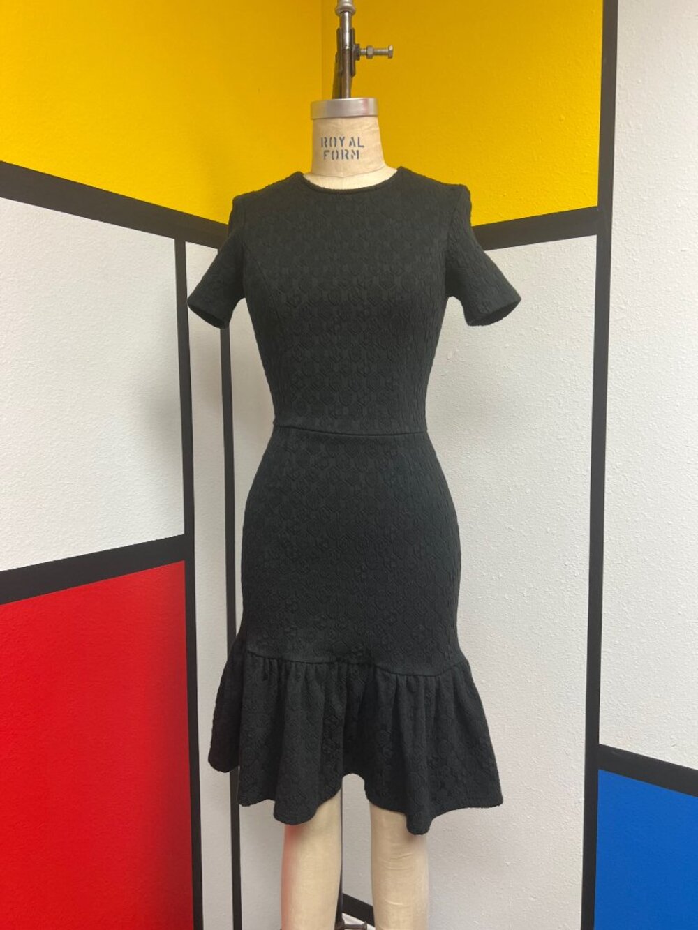 EUC Opening Ceremony Textured Black Knee-Length Flared Skirt Dress Small $398